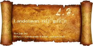 Landesman Hágár névjegykártya